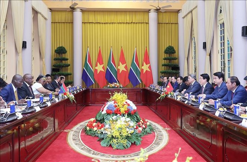 Chủ tịch nước Lương Cường đón, hội đàm với Tổng thống Nam Phi